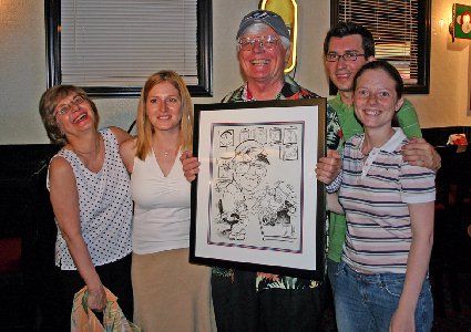 Jim Bard & Family  With his Cartoon Caricature