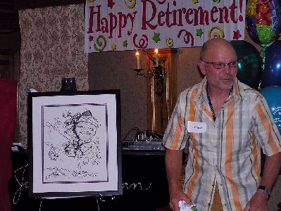 Tom Ruppel With his Cartoon Caricature Art