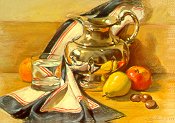 still life paintings of silver reflections
